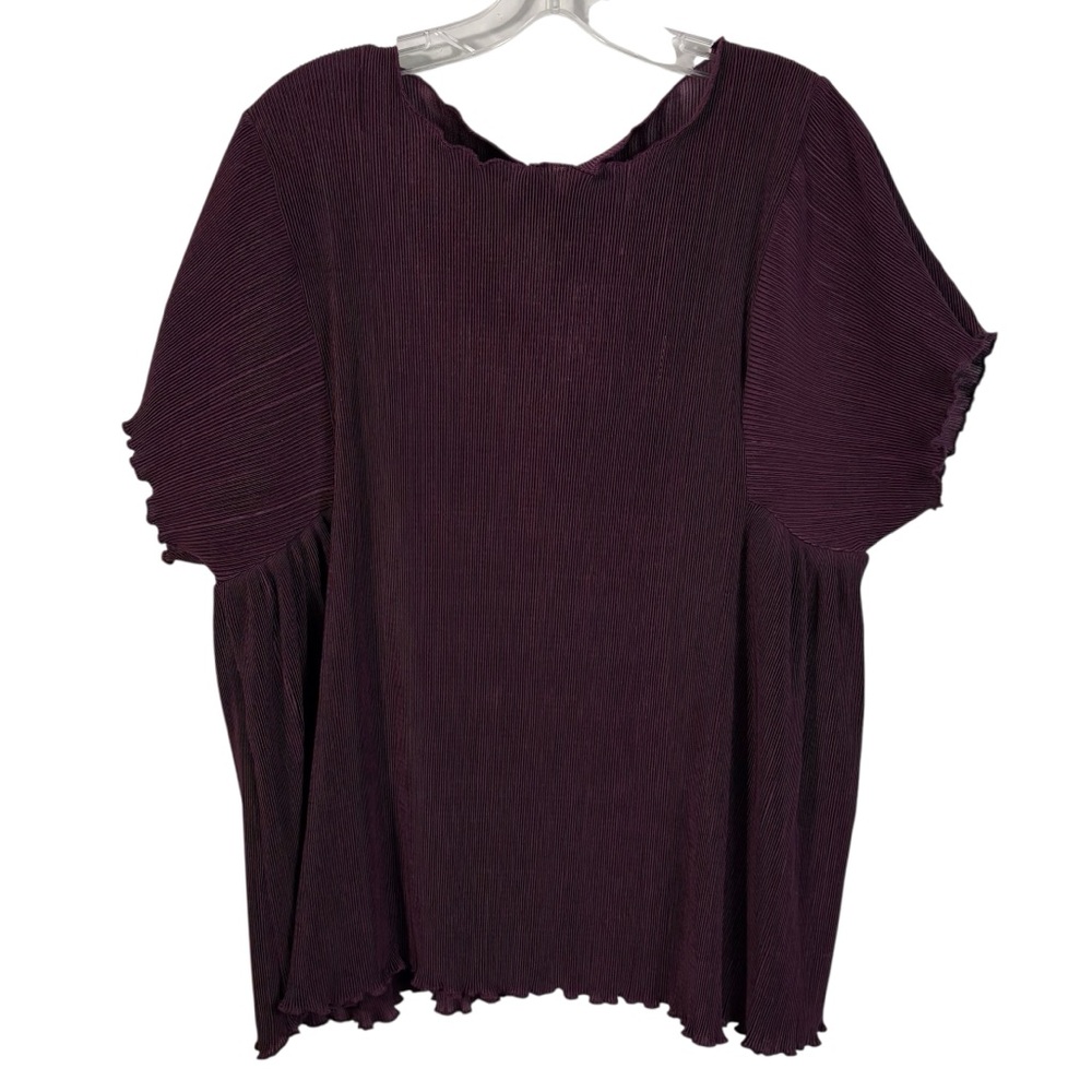 Agnes & Dora Purple Pleated Stretch Babydoll Fit Blouse NWT Stretchy Oversized